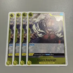 One Piece TCG Cards - (Playset) - 4x OP14-108 - Silvers Rayleigh - Rare - Eng - Image 1