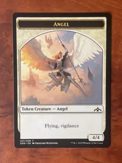 Angel Token MTG Magic the Gathering Card NM Near Mint GRN - Image 1