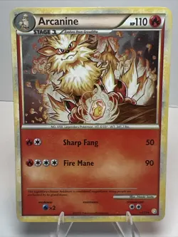 LP Arcanine 1/123 Holofoil HeartGold & SoulSilver AUTHENTIC Pokemon Card - Image 1