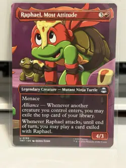 Teenage Mutant Ninja Turtles Raphael, Most Attitude TMT 0199 Uncommon Red Wizar… - Image 1