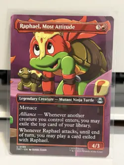 Teenage Mutant Ninja Turtles Raphael, Most Attitude TMT 0199 Uncommon Red Wizar… - Image 2