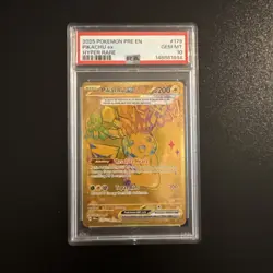 2025 POKEMON PRE EN-PRISMATIC EVOLUTIONS HYPER RARE #179 PIKACHU EX PSA 10 - Image 1