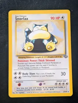 Snorlax Rare MP Pokemon 27/64 Jungle Regular - Image 1