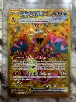 Pokemon TCG Hyper Rare Gold Charizard EX Obsidian Flames 228/197 (NM) - Image 1