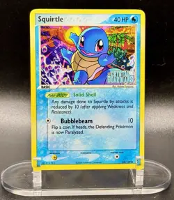 Squirtle 64/100 Stamped Pokemon EX Crystal Guardians Vintage Reverse Holo LP/NM - Image 2