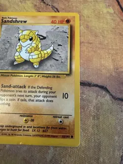 Pokemon Sandshrew Base Set 62/102 1999 WOTC LP Vintage - Image 3