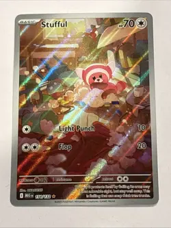 Stufful 154/132 Me01: Mega Evolution Holo Pokemon Card Illustration Rare NM - Image 1