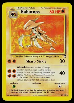 Pokemon Card - Kabutops Legendary Collection 27/110 Rare - Image 1