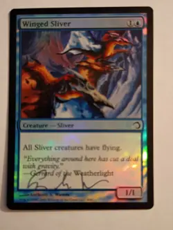 Magic The Gathering - 1x Signed Foil Winged Sliver (mtg) Premium: Slivers - Image 1