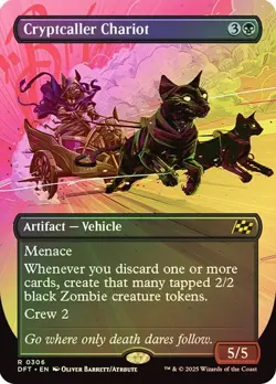 Cryptcaller Chariot (Borderless) 306 Foil NM MTG Aetherdrift Magic - Image 1