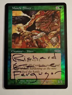 Magic The Gathering - 1x Signed Foil Muscle Sliver (mtg) DCI Promo - Image 1