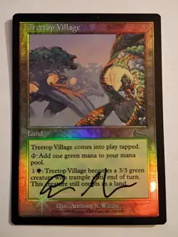 Magic The Gathering - 1x Signed Foil Treetop Village (mtg) Urza's Legacy - Image 1