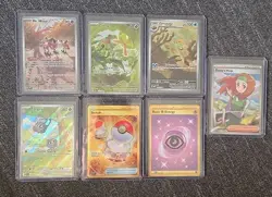 Pokemon TCG 151 Illustration rare Lot 7 Mr. Mime, Tangela, Omanyte, Caterpie NM+ - Image 1