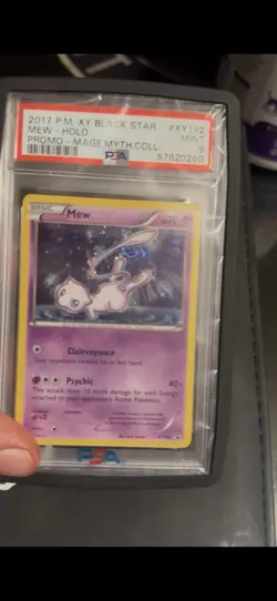 2017 Pokemon Mage Mythical Collection Promo Mew Holo Tail SWIRL XY192 PSA 9 Mint - Image 1