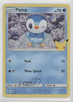 Piplup Confetti Holo Pokemon Sword & Shield McDonald's Collection #20 - Image 1