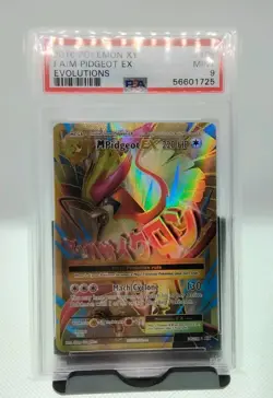 2016 Pokemon Evolutions Full Art M pigeot EX #105 PSA 9 - Image 1