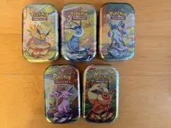 POKEMON PRISMATIC EVOLUTIONS MINI TIN NEW/SEALED MINT - Set Of 5 - Image 1