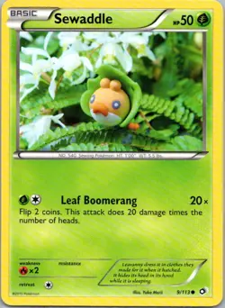 Pokemon TCG Sewaddle 9/113 Legendary Treasures LP - Image 1