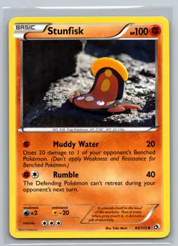 Stunfisk 83/113 Legendary Treasures Fighting Basic Uncommon Pokemon TCG 2013 - Image 1