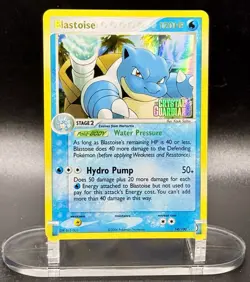 Blastoise 14/100 Stamped Pokemon EX Crystal Guardians Vintage Reverse Holo LP/MP - Image 2