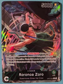 ONE PIECE CCG RORONOA ZORO OP12-020 Alternate Art Leader (Pack Fresh) - Image 1