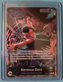 ONE PIECE CCG RORONOA ZORO OP12-020 Alternate Art Leader (Pack Fresh) - Image 2