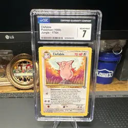 Pokemon Clefable Unlimited edition Rare Regular CGC 7 Jungle 17/64 Card 1999 - Image 3