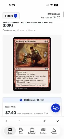 Magic The Gathering Untimely Malfunction Duskmourn: House of Horror Regular - Image 3