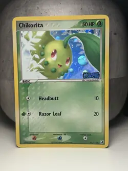 Pokemon Chikorita EX Card Unseen Forces 51/115 Reverse Holo Stamped - Image 1