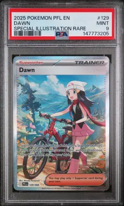 2025 Pokemon Phantasmal Flames #129 Full Art Trainer Dawn SIR PSA 10 Gem Mint - Image 1