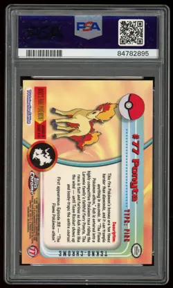 2000 Topps Chome Pokemon T.V Ponyta Tekno #77 Holo Foil - PSA 8 - Image 2