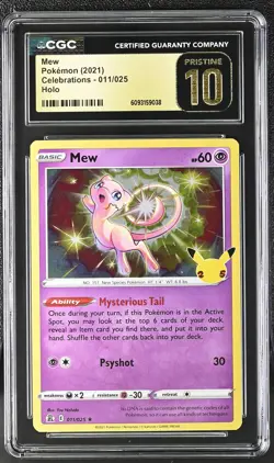 CGC 10 Pristine Mew 011/025 Holo Pokemon Celebrations - Image 1