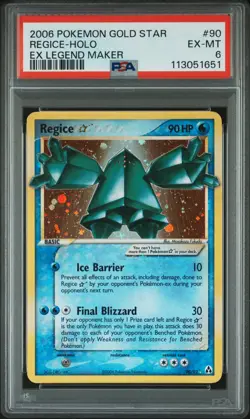 2006 POKEMON EX LEGEND MAKER #90 REGICE GOLD STAR PSA 6 - Image 1