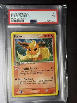 Pokemon Flareon Holo Pop Series 3 2/17 PSA 7 - Image 1