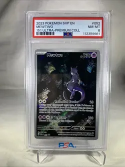 Mewtwo 2023 Pokemon SVP Black Star Promo #052 151 Ultra Premium Collection PSA 8 - Image 1