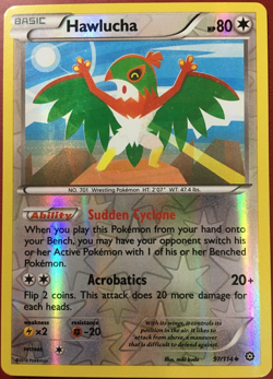 POKEMON HAWLUCHA 97/114 XY STEAM SEIGE UNCOMMON REVERSE HOLO NEAR MINT - Image 1