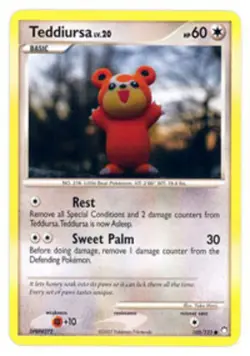Teddiursa - 105/123 - Common LP, English Pokemon Mysterious Treasures - Image 1