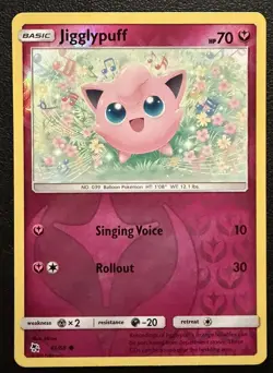 Pokemon TCG Jigglypuff 41/68 Hidden Fates Common Reverse Holo NM - Image 1