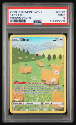 Ditto Full Art GG22/GG70 Pokemon CROWN zenith PSA 9 Mint - Ultra Rare Galarian - Image 1