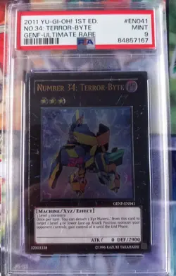 MISPRINT PSA 9 Number 34: Terror-Byte GENF-EN041 Ultimate 1st Edition Yugioh - Image 1