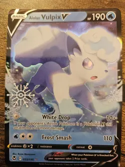 Alolan Vulpix V 033/195 Holo Rare Pokemon Card Silver Tempest Near Mint - Image 1