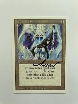 MTG ARTIST PROOF REVISED EDITION THRONE OF BONE ARTIFACT SIGNED ANSON MADDOCKS - Image 1