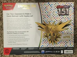 Pokemon TCG Scarlet & Violet 151 Factory Sealed Zapdos Ex Collection Box - Image 4