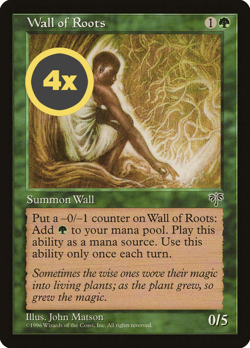 MTG Playset (4x) Wall of Roots ** Mirage ** English (LP) - Image 1