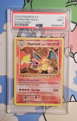 2016 Pokemon XY Charizard #11 Holo Evolutions PSA 9 Mint - Image 1