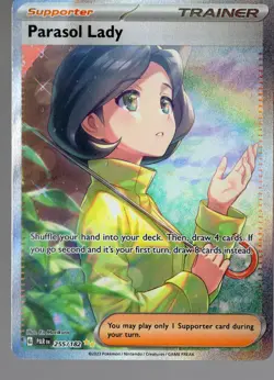 Pokemon TCG Parasol Lady Paradox Rift 255/182 Holo Special Illustration Rare-DMG - Image 1