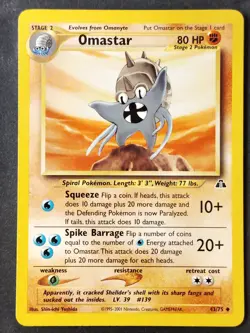 Omastar 43/75 Vintage Neo Discovery Regular, Pokemon 2001 (LP-NM) - Image 1