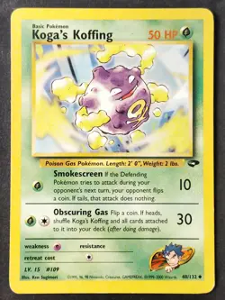 Koga's Koffing 48/132 Vintage Gym Challenge Regular, Pokemon 2000 (LP) - Image 1