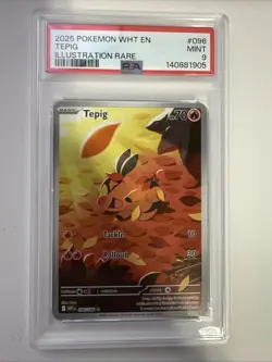 Pokemon TCG Tepig 096/086 Illustration Rare White Flare English PSA 9 - Image 1