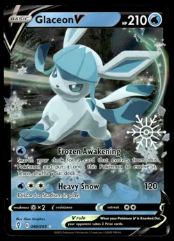 Pokemon TCG SWSH Advent Calendar #040/203 Glaceon V LP - Image 1